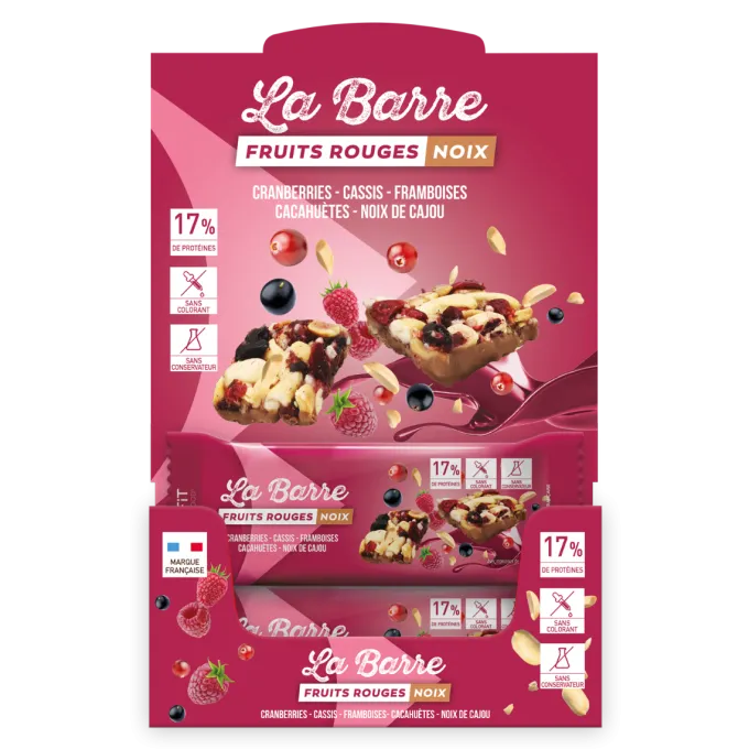 Barre Protéinée Fruits Rouges & Noix Lot de 24