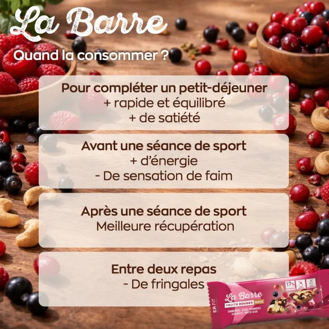 Barre Protéinée Fruits Rouges & Noix