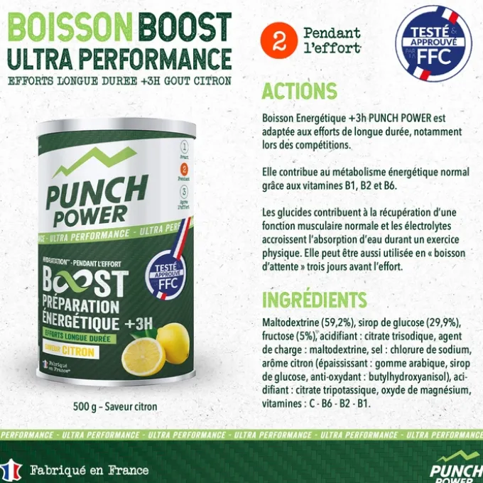 Boisson énergétique PUNCH POWER - Boost énergétique +3H - Citron