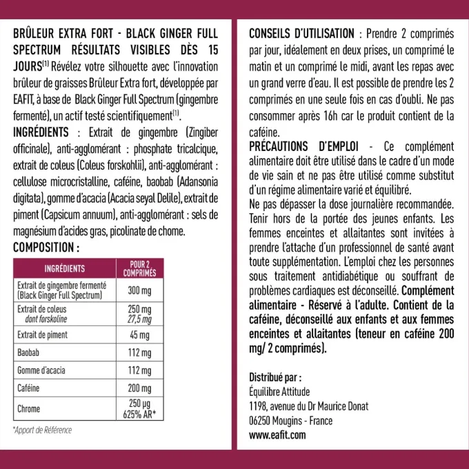 Brûleur Extra fort dès 15 jours