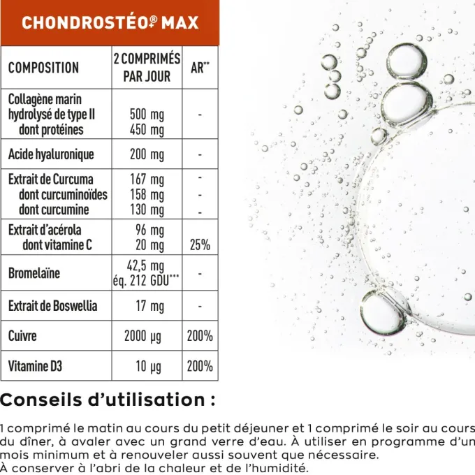 Chondrostéo Max - Collagène, Curcuma & Acide hyaluronique