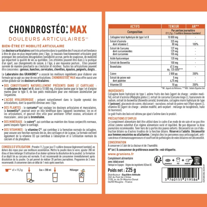 Chondrostéo MAX collagène Poudre