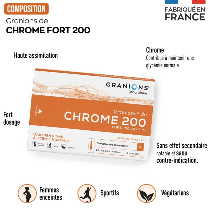 Chrome 200 Fort 200 µg - 30 Ampoules