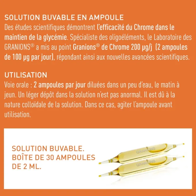 Chrome 200 Fort 200 µg - 30 Ampoules