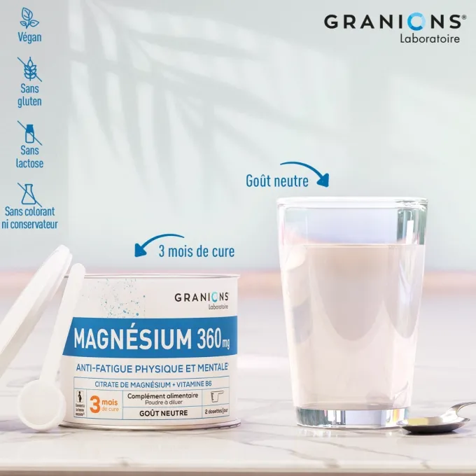 Citrate de Magnésium en poudre - 360 mg