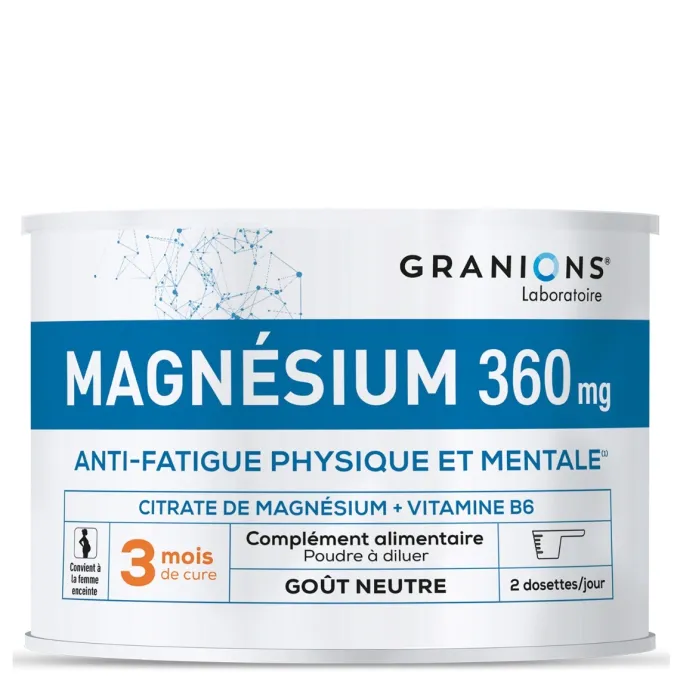 Citrate de Magnésium en poudre - 360 mg