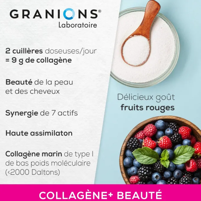 Collagène + beauté goût fruits rouges