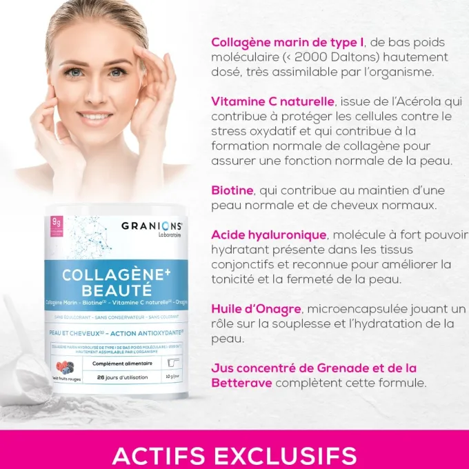 Collagène + beauté goût fruits rouges