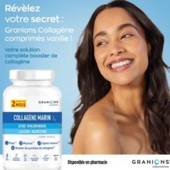 Collagène marin, Acide Hyaluronique, Calcium & Magnésium format éco 2 mois