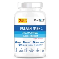 Collagène marin, Acide Hyaluronique, Calcium & Magnésium format éco 2 mois