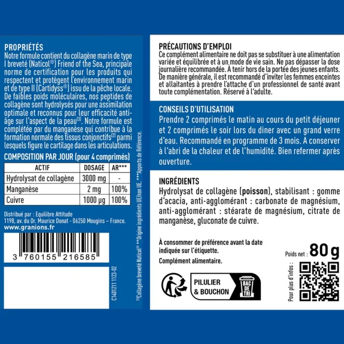 Collagène Marin - Type I & II - 3000 mg