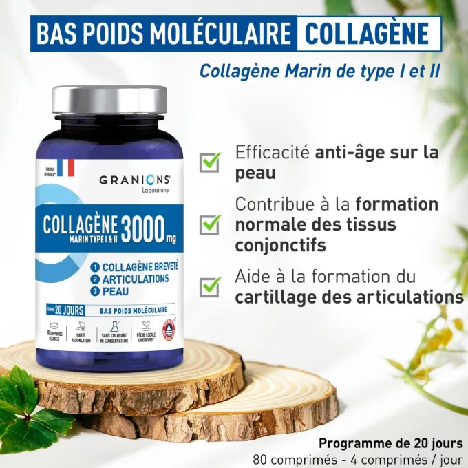 Collagène Marin - Type I & II - 3000 mg