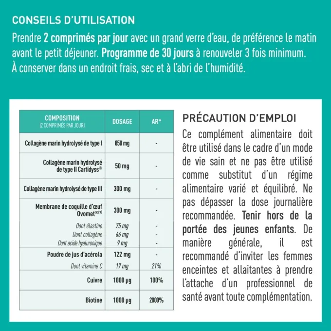 Collagène+ Multi type I, II, III, V, X - Comprimés