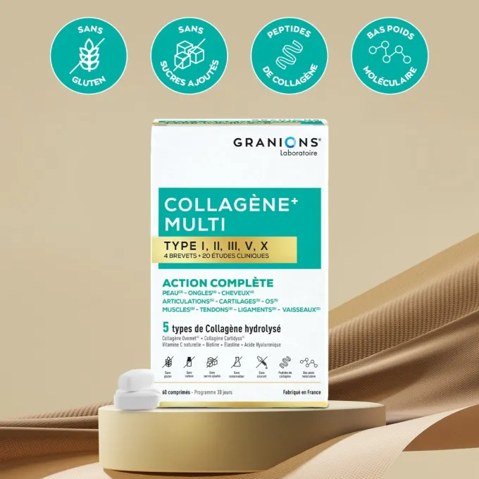 Collagène+ Multi type I, II, III, V, X - Comprimés