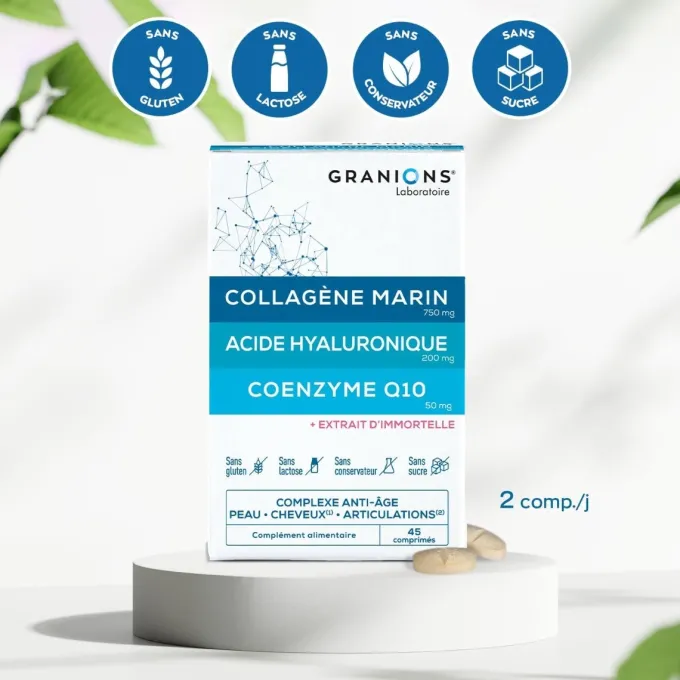 Complexe anti-âge Collagène, Acide Hyaluronique & Coenzyme Q10