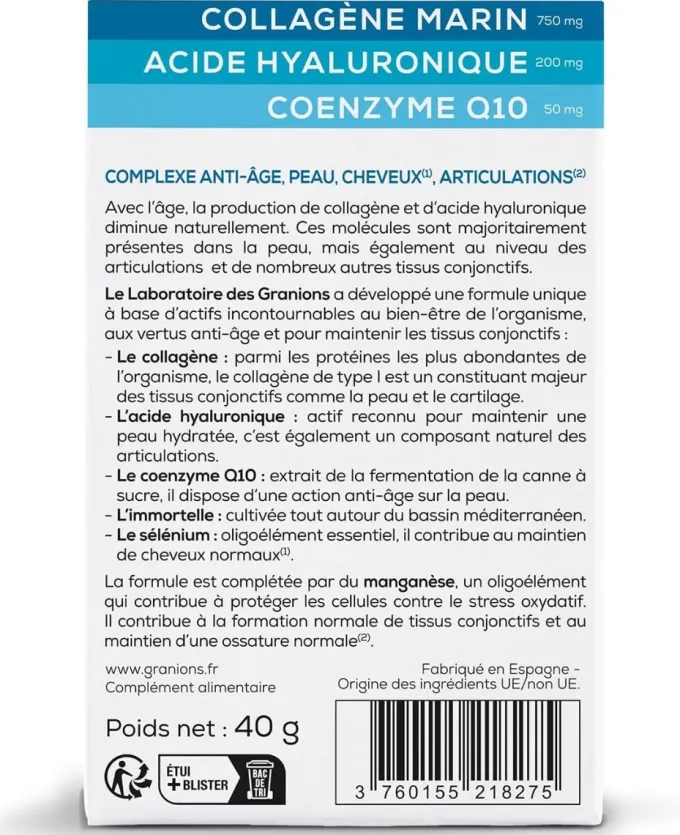 Complexe anti-âge Collagène, Acide Hyaluronique & Coenzyme Q10