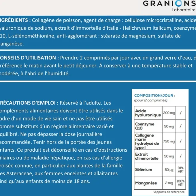 Complexe anti-âge Collagène, Acide Hyaluronique & Coenzyme Q10
