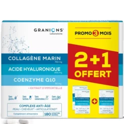 Complexe anti-âge Collagène, Acide Hyaluronique & Coenzyme Q10 - Format 3 mois