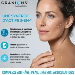 Complexe anti-âge Collagène, Acide Hyaluronique & Coenzyme Q10 - Format 3 mois