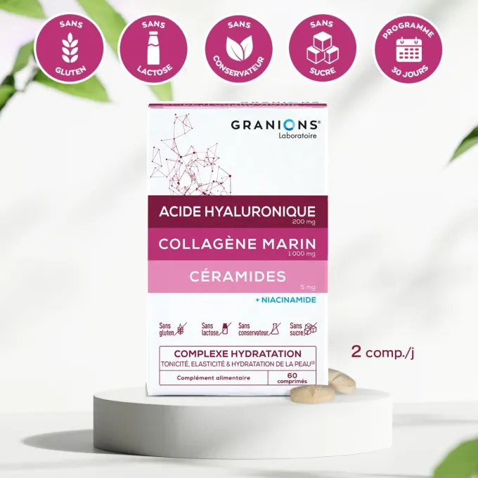 Complexe Hydratation - Tonicité, élasticité & hydratation de la peau - 60 comprimés
