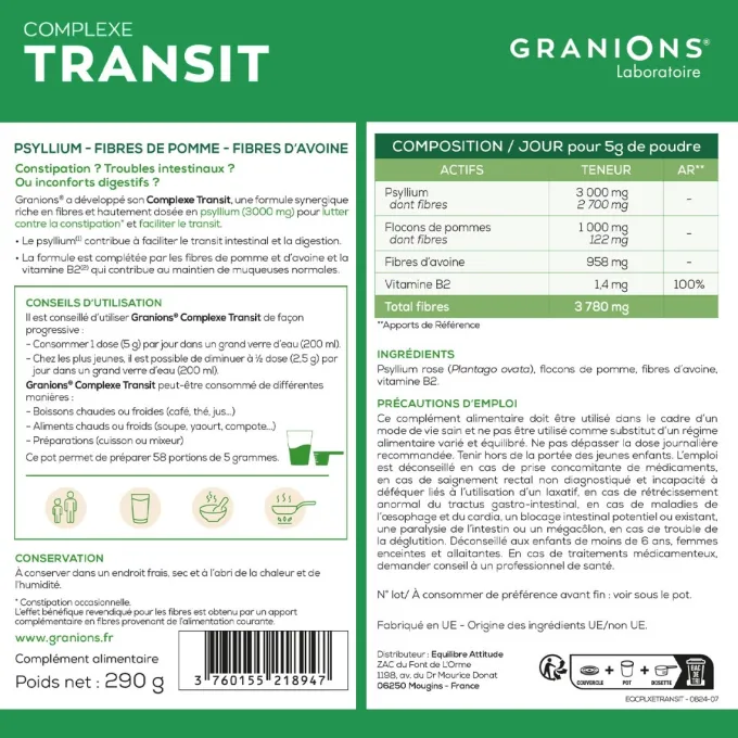 Complexe Transit au Psyllium en poudre