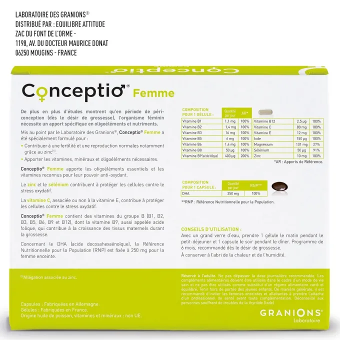 Conceptio Femme - 30 capsules + 30 gélules