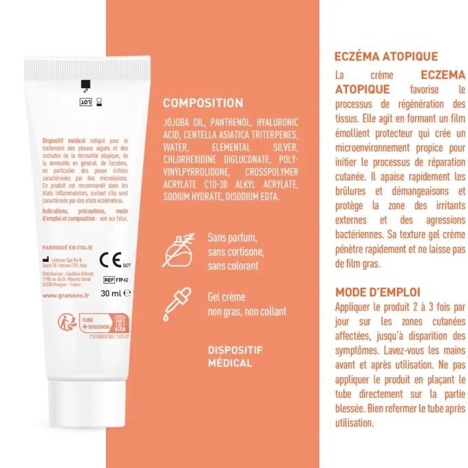 Crème dermatologie eczéma atopique - 30 ml