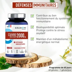 Cuivre bisglycinate - 60 gélules