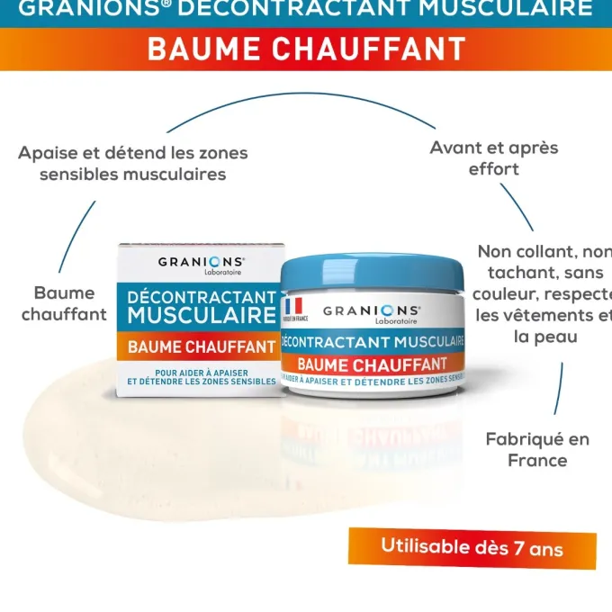 Décontractant musculaire Baume chauffant