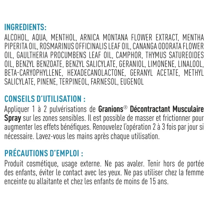 Décontractant Musculaire spray apaisant