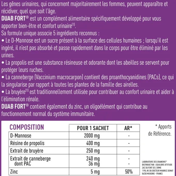 DUAB Fort- 7 sachets CANNEBERGE
