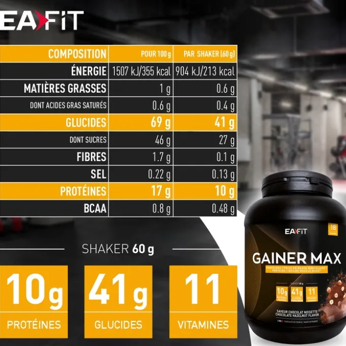EAFIT Gainer Max Chocolat Noisette 1,1 kg