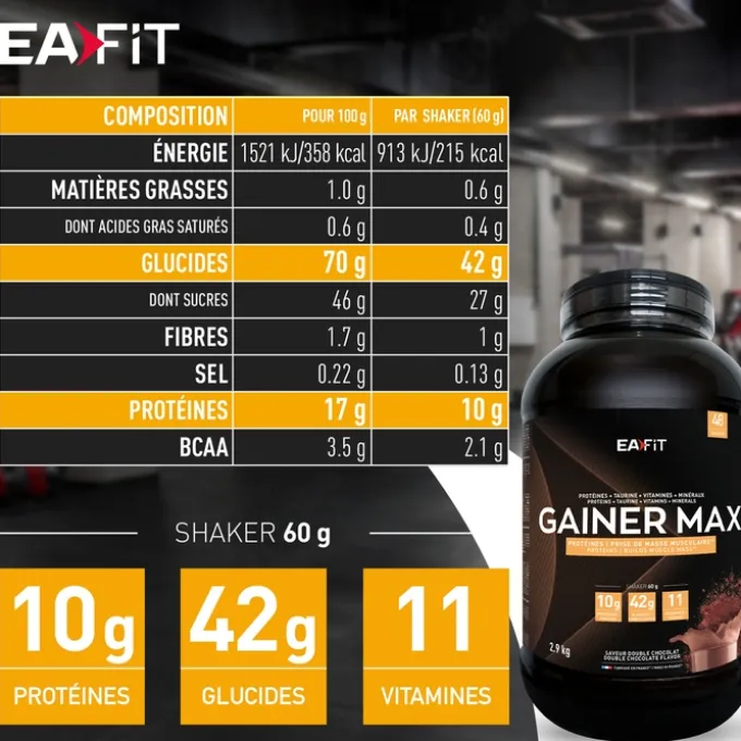 EAFIT Gainer Max Double Chocolat 2.9 kg