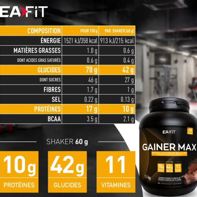 EAFIT Gainer Max Double Chocolat 1,1 kg