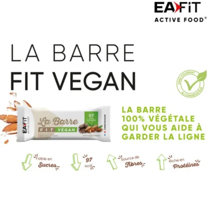 EAFIT La Barre Fit Vegan Chocolat Amande - Boite de 32