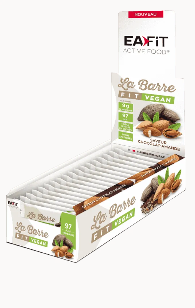 EAFIT La Barre Fit Vegan Chocolat Amande - Boite de 32