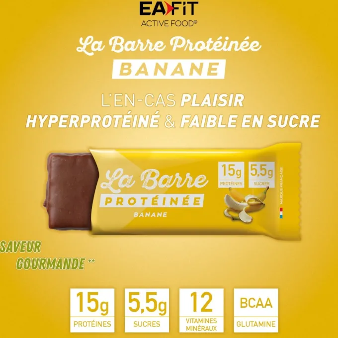 EAFIT La Barre Protéinée Banane - Boite de 24 barres