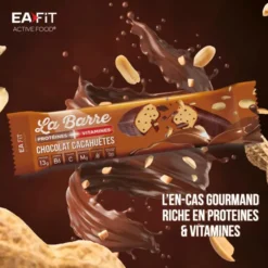EAFIT La Barre Protéines + Vitamines 49 g - Chocolat Cacahuétes - Lot de 24