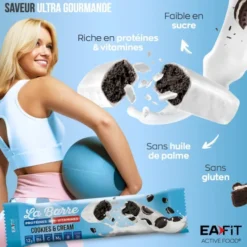 EAFIT LA BARRE PROTÉINES + VITAMINES 49 G - COOKIES & CREAM - LOT DE 24