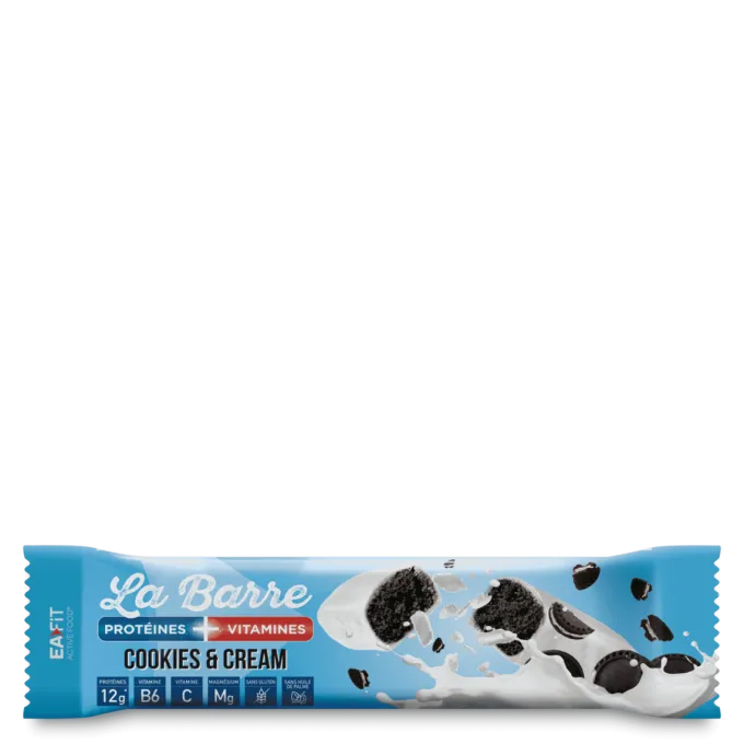 EAFIT LA BARRE PROTÉINES + VITAMINES 49 G - COOKIES & CREAM - LOT DE 24