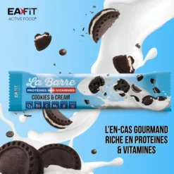 EAFIT LA BARRE PROTÉINES + VITAMINES 49 G - COOKIES & CREAM - LOT DE 24