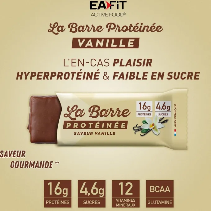 EAFIT La Barre Protéinée Vanille - Boite de 24 barres