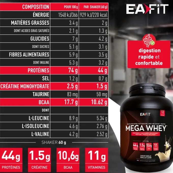 EAFIT Mega Whey Vanille 750gr
