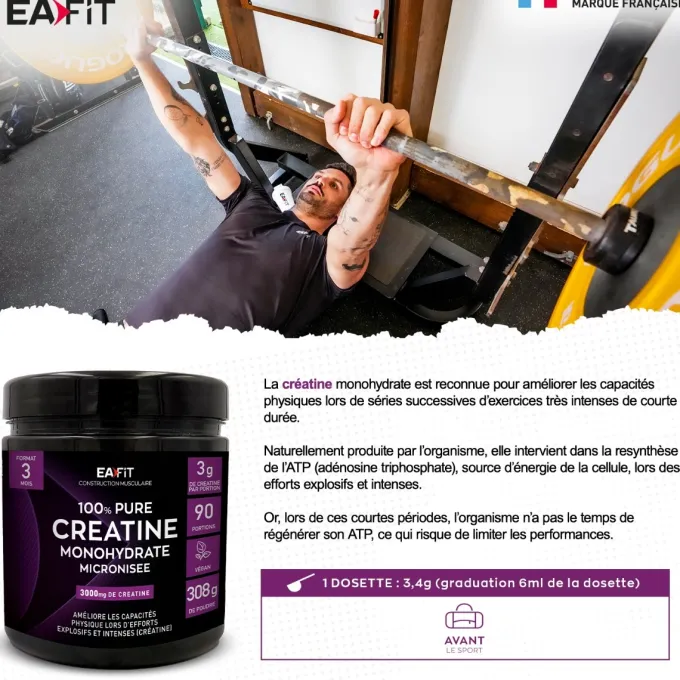 EAFIT Pure Créatine 308 g poudre - 3 mois