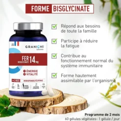 Fer bisglycinate 14 mg - 60 gélules