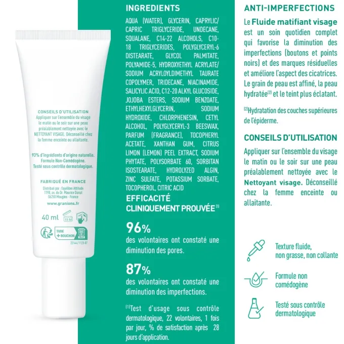 Fluide Matifiant Anti Imperfections - 40 ml