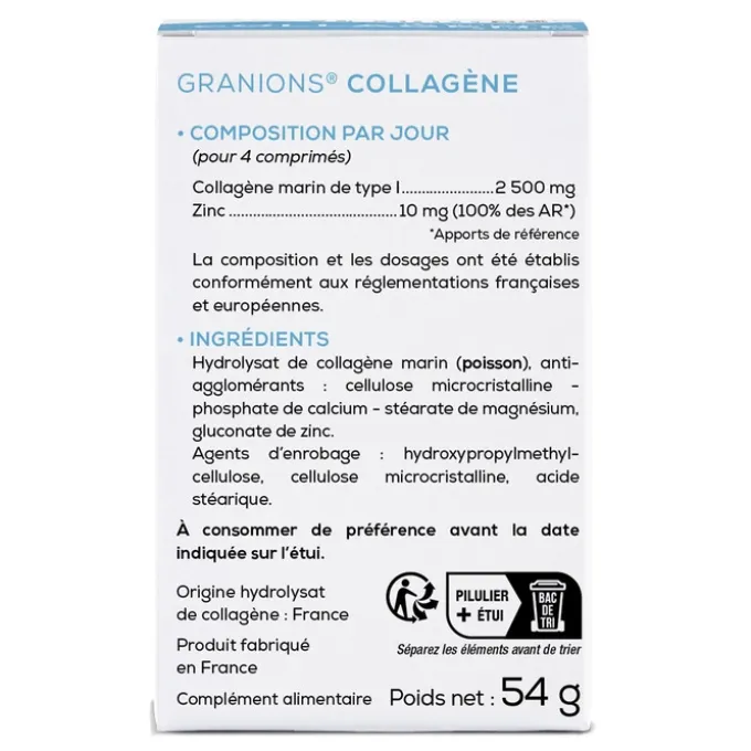 GRANIONS Collagène 2500 mg - 60 comprimés