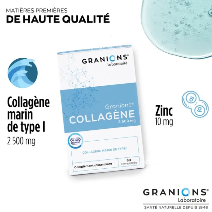 GRANIONS Collagène 2500 mg - 60 comprimés