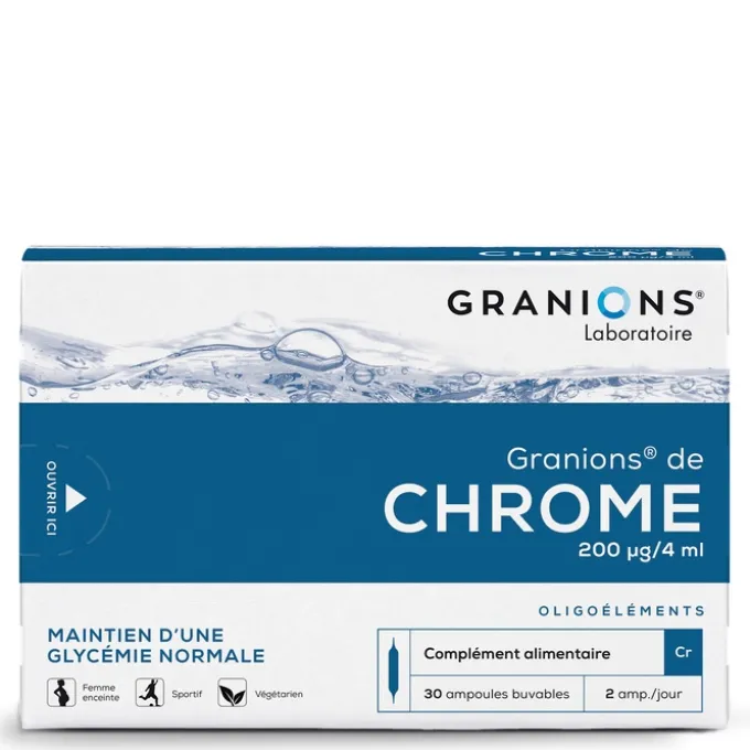 GRANIONS de Chrome 30 ampoules