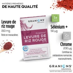 GRANIONS Levure de Riz Rouge 150 mg 30 gélules végétales